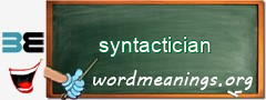 WordMeaning blackboard for syntactician